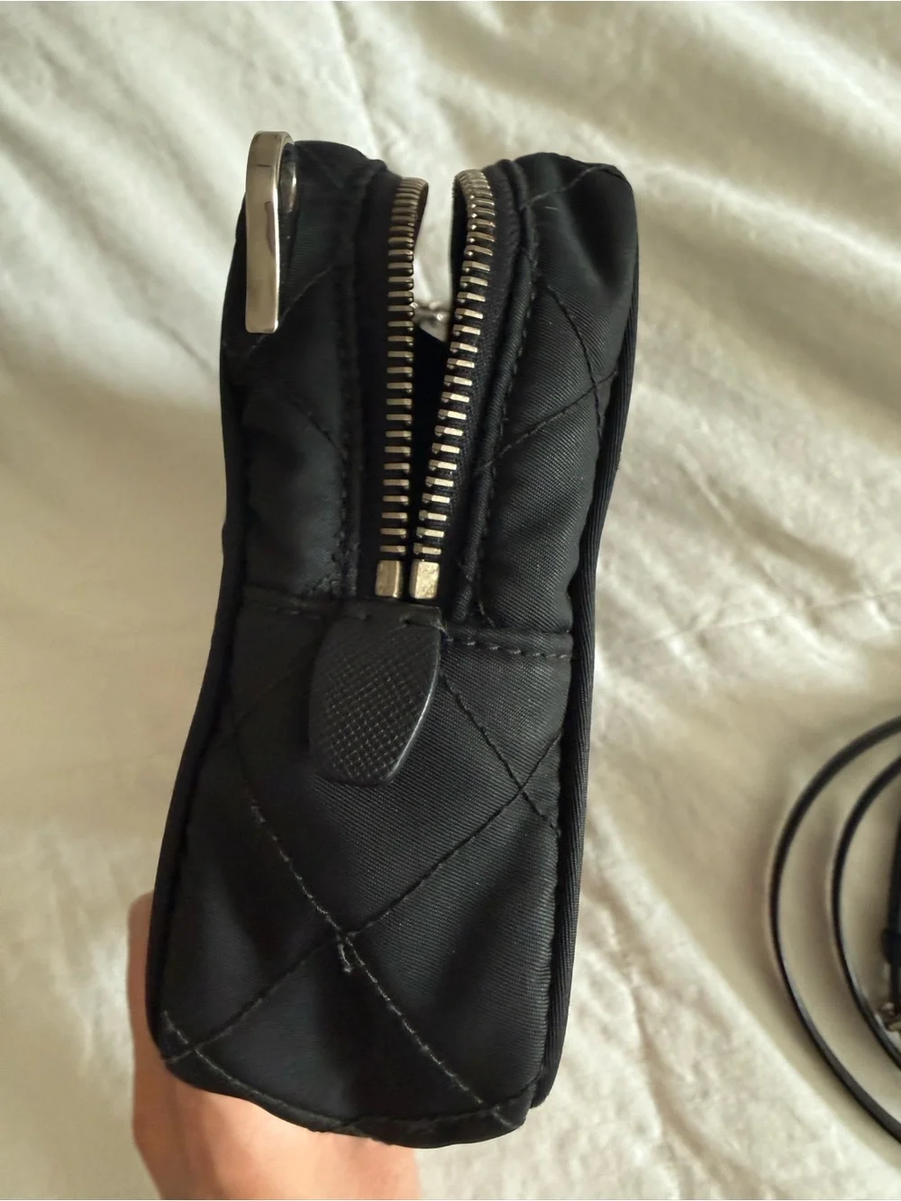 Prada Camera Bag Quilted Tessuto Small chain strap detail